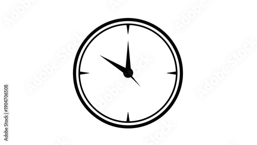 Simple black clock face on white background