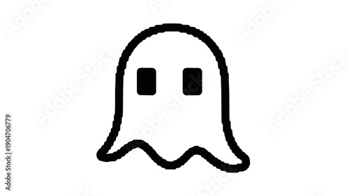 Simple ghost illustration on white background