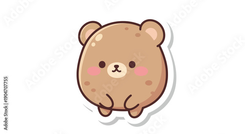 Cute cartoon bear illustration with friendly appearance on a white background