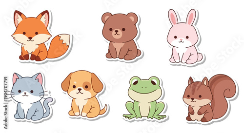 Cartoon animal characters collection set with diverse wildlife illustration