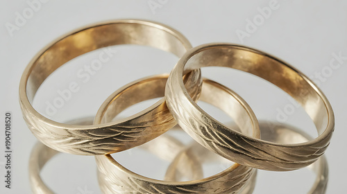 Two Golden Wedding Rings Intertwined isolated