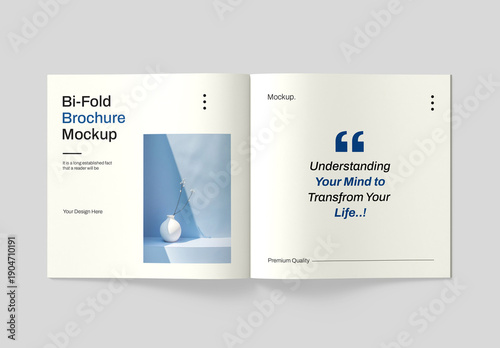 Square Bifold Brochure Mockup Template