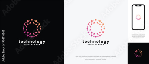 Technology Logo Digital Network Connection Innovation Abstract Circle.