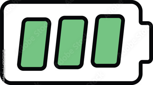 Fully charged battery with green bars