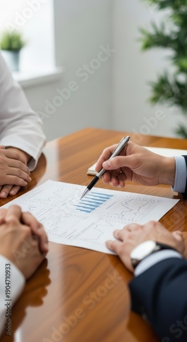 Business meeting with document signing.