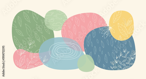 Colorful Abstract Shapes with Various Textures.