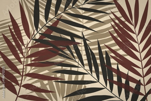 artistic representation of palm leaves
