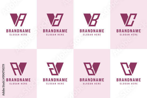 Letters VA VB VC Logo Set, for VA AV VB BV VC CV Initials