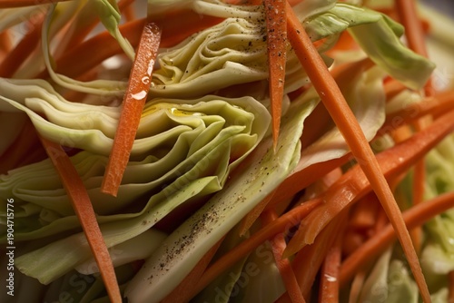 finely julienned carrots and cabbage