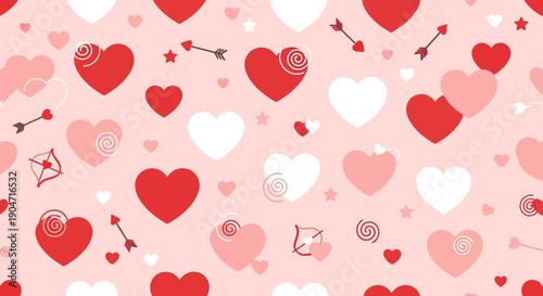 Valentines Day Heart Pattern with Arrows.