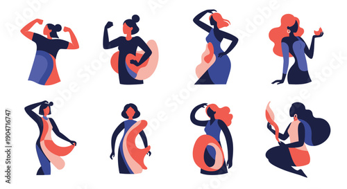 Woman Exercising in Various Yoga Poses.