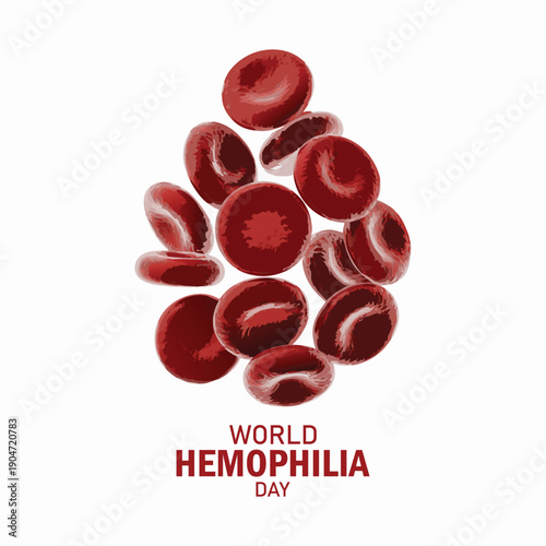 World Hemophilia Day vector background. Awareness poster with red paper cut blood drop. Blood donor day concept.