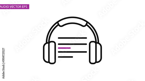 Headphones With Text Lines