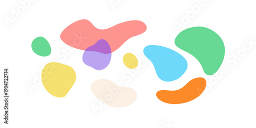 A vibrant and colorful abstract art piece with organic shapes and smooth curves Vector