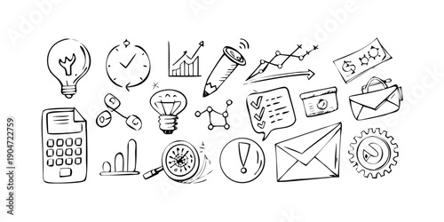 Assorted icons representing various communication methods and tools. Vector