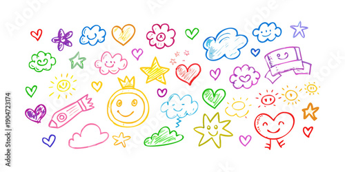 A delightful assortment of colorful hearts and love symbols floating in the sky Vector