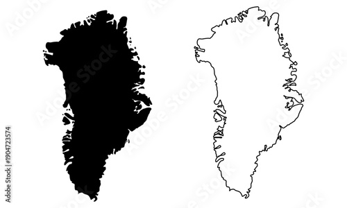 Greenland map in two styles