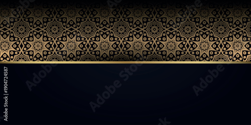 Abstract background with luxurious and modern golden Islamic ornament decoration. Premium background concept for Ramadan Kareem, Ramadan, Eid al-Adha, Islamic New Year, and Holy Days. EPS. 4