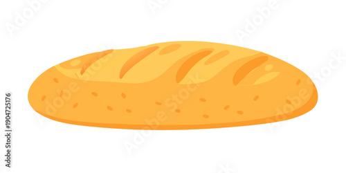 A freshly baked loaf of bread with a golden brown crust and visible scoring Vector