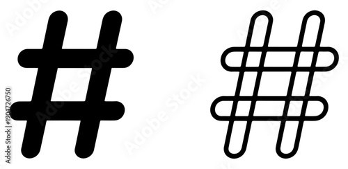 hashtag social media vector icons