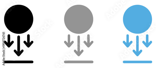 gravity physics vector icons set