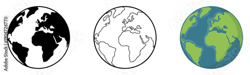 global earth vector icons set