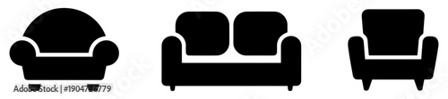 sofa couch furniture icon set