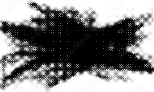 Grunge halftone gradient background. Faded grit noise texture. Colorful wallpaper. Retro pixelated backdrop. Anime or manga style comic overlay. Vector graphic design textured Grunge scratch template.