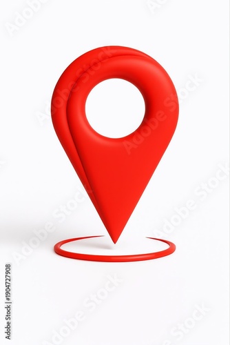 Free Download A red map pin icon on a white background with a subtle shadow - GFXLoad