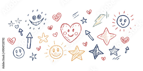 A delightful array of diverse symbols representing various aspects of life and love Vector