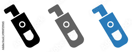 cutter knife tool line icons