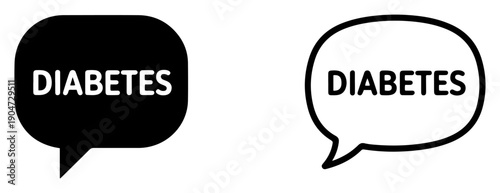 diabetes speech bubble medical icons