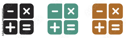 math flat calculation vector icons