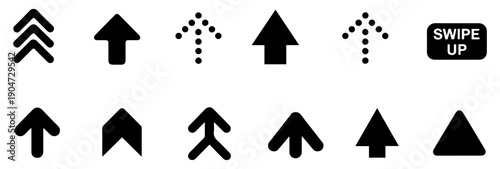 swipe up arrow motion icons