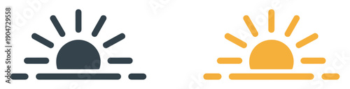 sunrise sunset weather vector icons
