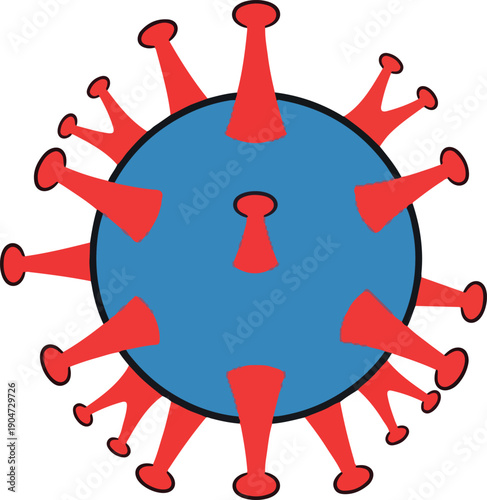 Stylized depiction of a microscopic pathogen, representing a global health challenge and the invisible threat of viral spread
