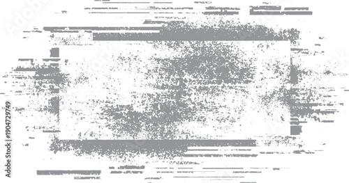 Grey distressed grunge texture with horizontal lines and speckles forming a rectangular frame background