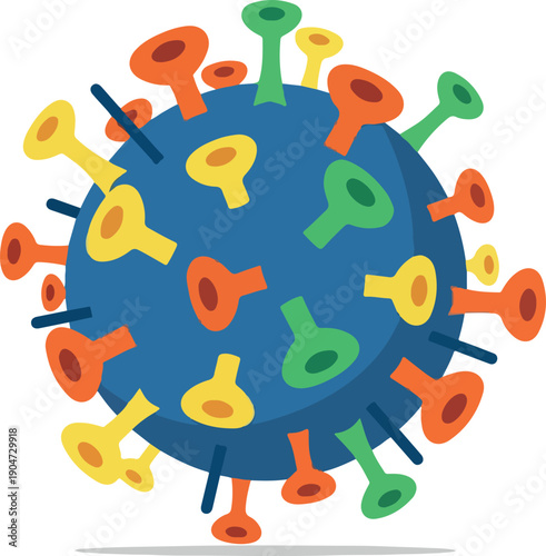 Microscopic pathogen illustration representing a global health concern and infectious disease concept, symbolizing viral threats and the spread of illness