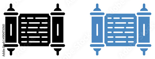 torah scroll religious icon set
