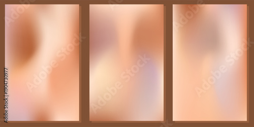 Set of gradient background in peach fuzz colors. Color of the Year concept. Great for creative needs, design concepts, wallpapers, web. Blurred background