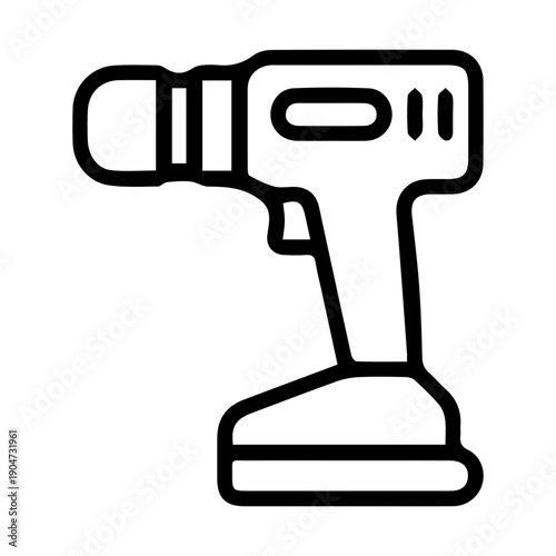 Cordless Drill Tool Outline Icon