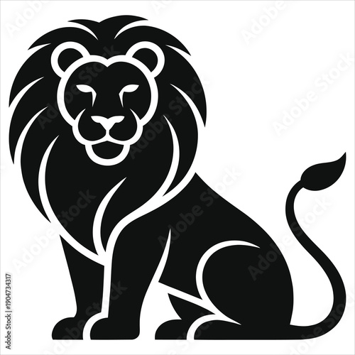 Leo Zodiac Sign Lion Silhouette Vector – Black Horoscope Animal Symbol, Wild Cat Outline Art for Astrological Designs, T-Shirt Prints, Tattoo Templates, Esoteric & Spiritual Illustrations