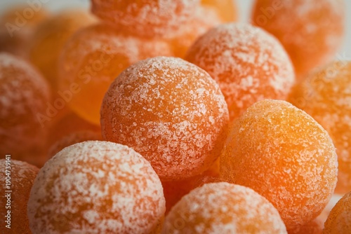 a cluster of sugary, orange-colored candies