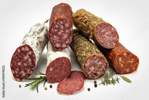 an assortment of artisanal salami varieties