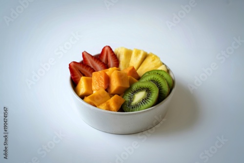 freshly sliced mixed fruits