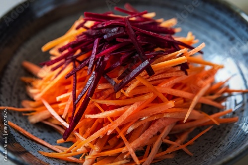 shredded vegetable salad served on a bowl