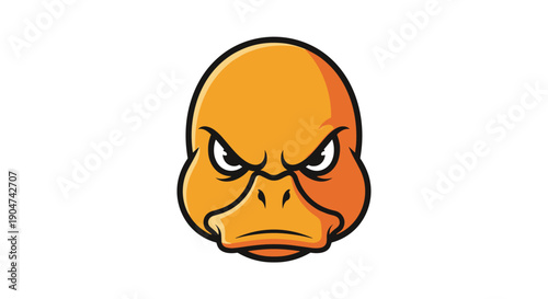 Angry Duck Mascot Logo Design, Fierce and Bold Avian Character Illustration