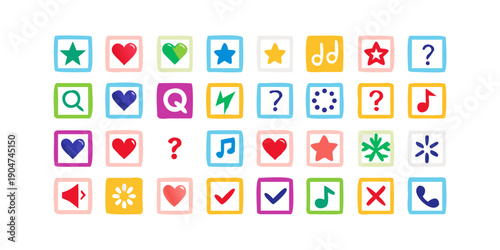 Foto A vibrant collection of diverse emoji icons in various colors and styles