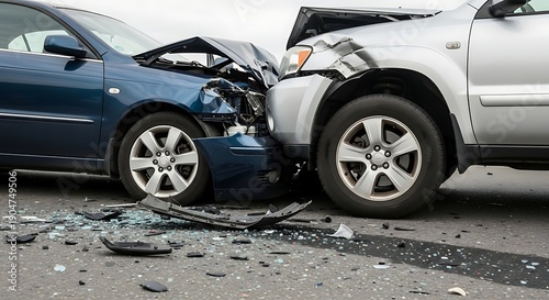 Wallpaper Mural Frontal Car Crash Collision on Highway Road Torontodigital.ca