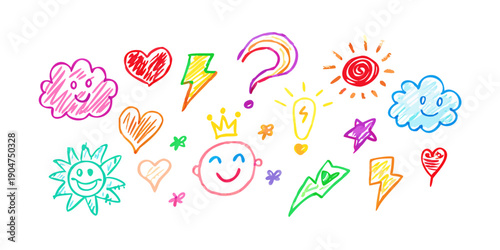 Obraz na płótnie A vibrant and colorful collection of diverse objects and symbols Vector